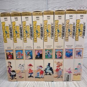 Buena Vista Rocky and Bullwinkle VHS Set Vol 1-8 Cartoon Moose Animated Comedy